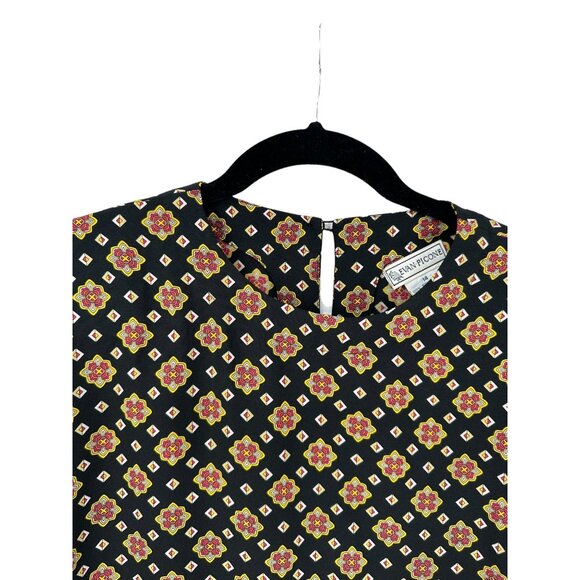 Evan-Picone‎ Shirt Top Blouse Womens Size 14 Patterned Keyhole Opening 90's - Picture 3 of 6